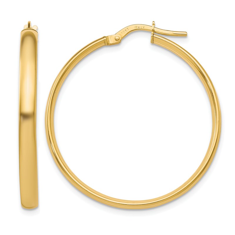 10K Polished Hoop Earrings
