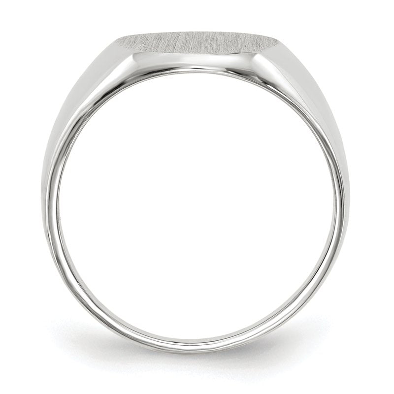 14k White Gold 10.0x11.5mm Closed Back Signet Ring