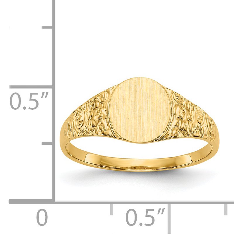 14k 7.0x8.0mm Closed Back Signet Ring