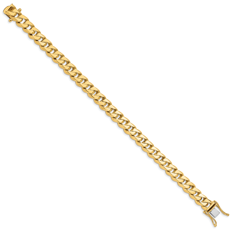 14K 20 inch 8.6mm Hand Polished Fancy Traditional Link with Box Catch Clasp Chain