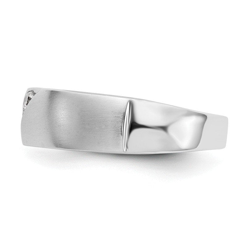 14K White Gold Men's 1/5 carat Lab Grown Diamond VS+ F+ Complete Band