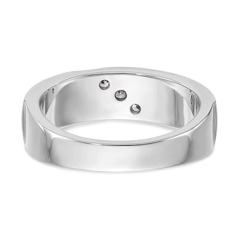 14K White Gold Men's 1/5 carat Lab Grown Diamond VS+ F+ Complete Band