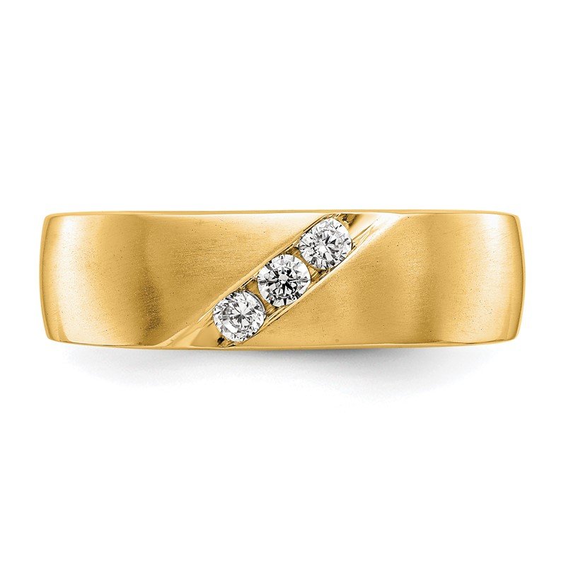14K White Gold Men's 1/5 carat Lab Grown Diamond VS+ F+ Complete Band