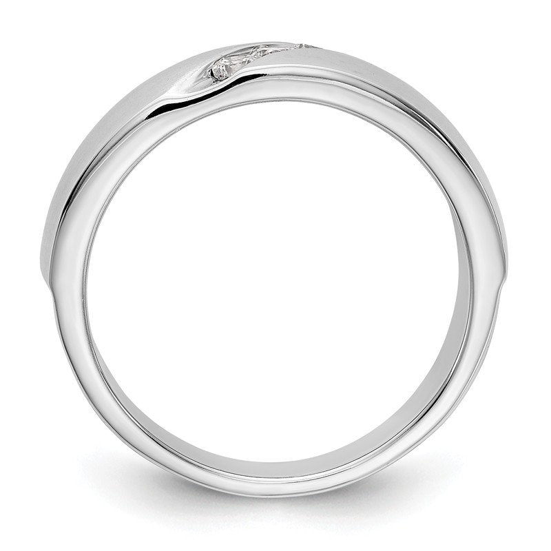 14K White Gold Men's 1/5 carat Lab Grown Diamond VS+ F+ Complete Band