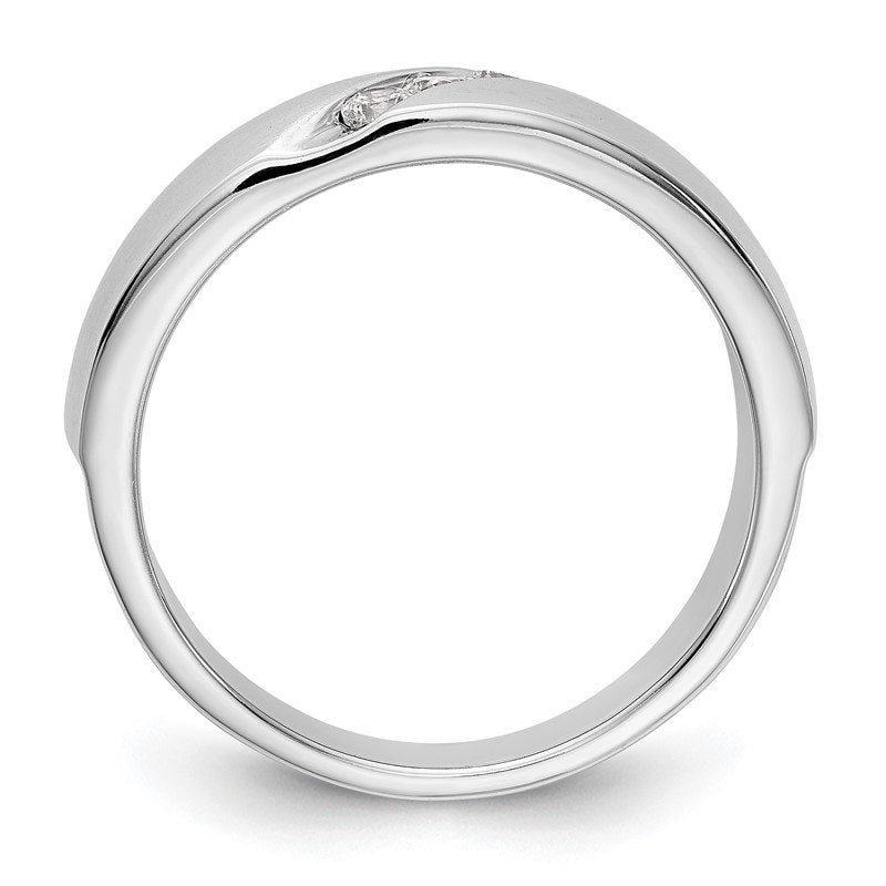 14K White Gold Men's 1/5 carat Lab Grown Diamond VS+ F+ Complete Band