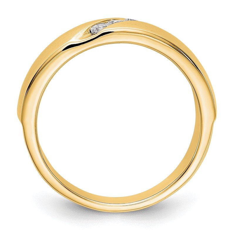 14K White Gold Men's 1/5 carat Lab Grown Diamond VS+ F+ Complete Band