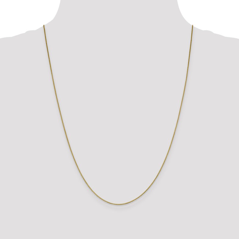 18K 16 inch .9mm Box with Lobster Clasp Chain