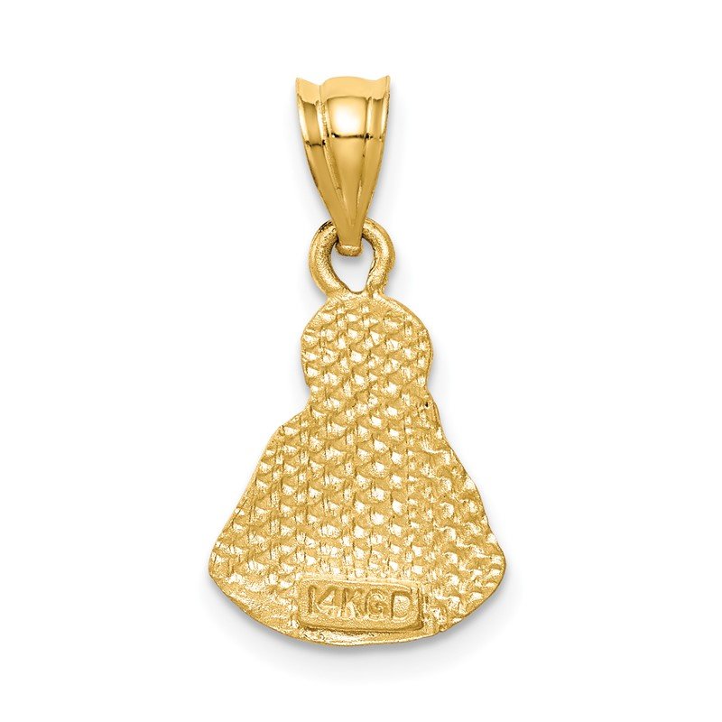 14K Brushed Diamond-Cut Solid Jesus Pendant