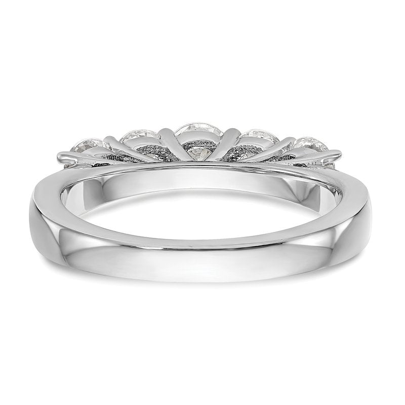 14K White Gold 3/4 carat Lab Grown Diamond VS/SI  D E F  5 Stone Ring