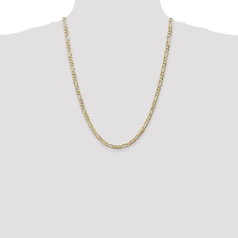 14K 26 inch 4.5mm Concave Open Figaro with Lobster Clasp Chain