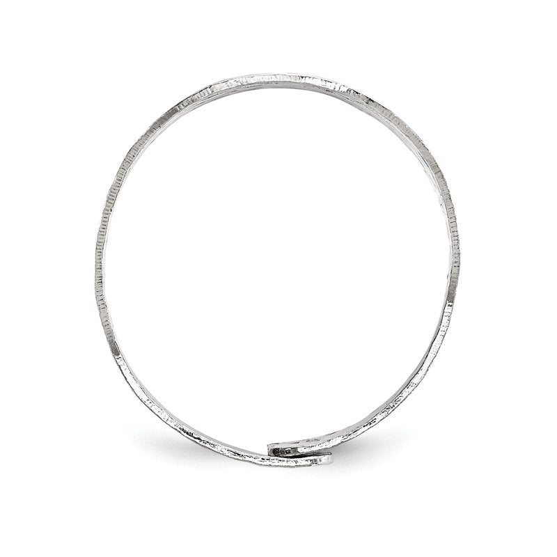 Sterling Silver Rhodium-Plated Adjustable Ring