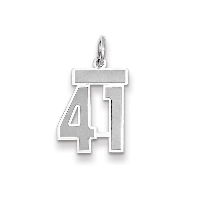 14kw Small Satin Number 41 Charm