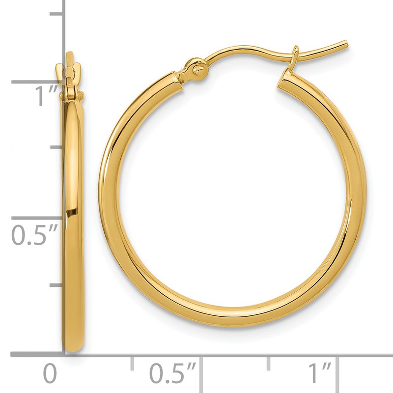 10K Polished Hinged Hoop Earrings
