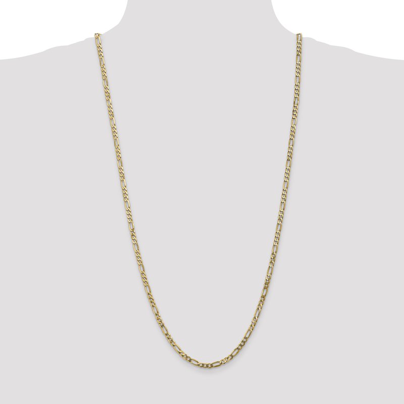 14K 26 inch 4mm Flat Figaro with Lobster Clasp Chain