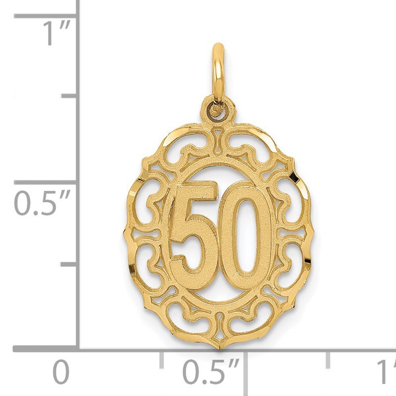 14k 50 in Oval Pendant