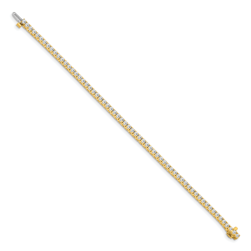 14K Yellow Gold 2 1/6 carat Lab Grown Diamond VS+ F+ Complete Tennis Bracelet
