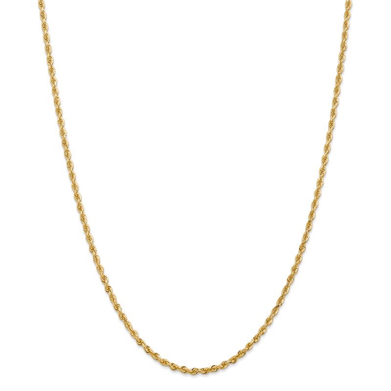 14K 26 Inch 2.75mm Diamond-cut Quadruple Rope Lobster Clasp Chain