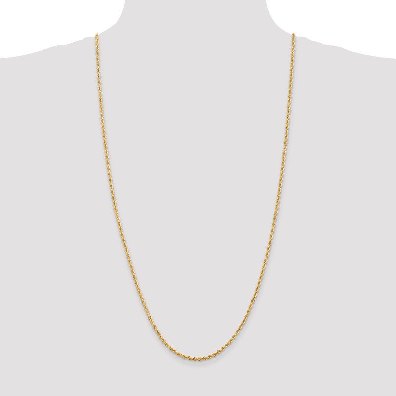 14K 26 Inch 2.75mm Diamond-cut Quadruple Rope Lobster Clasp Chain