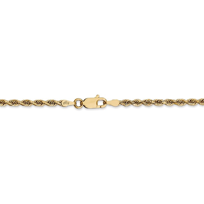 14K 26 Inch 2.75mm Diamond-cut Quadruple Rope Lobster Clasp Chain