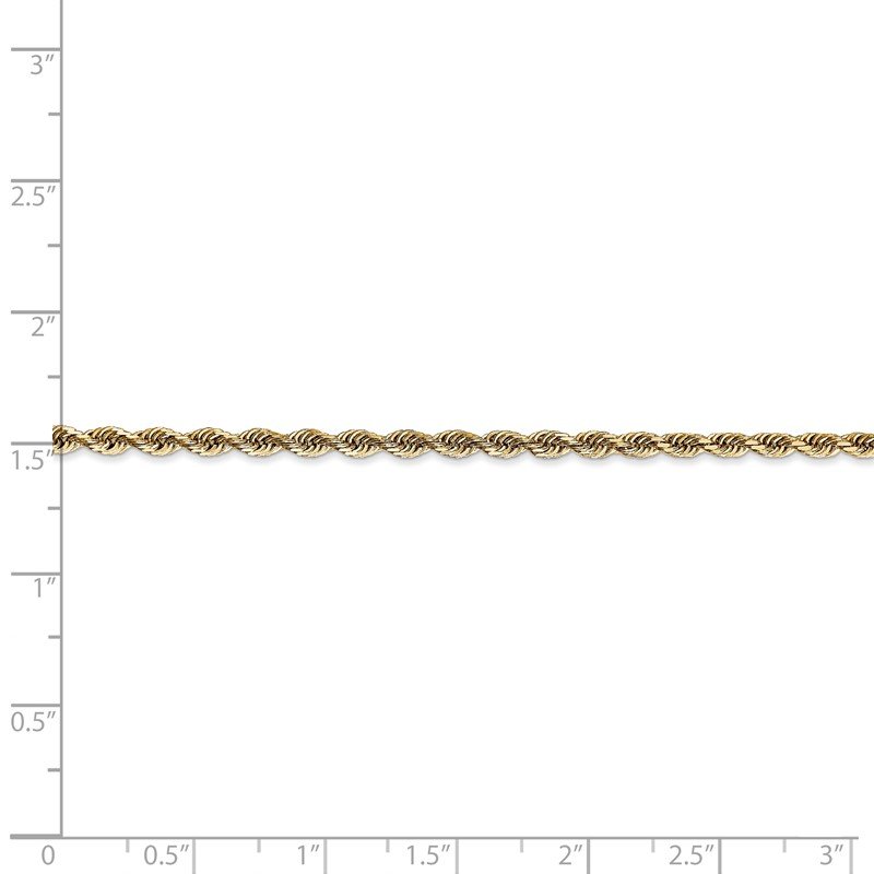 14K 26 Inch 2.75mm Diamond-cut Quadruple Rope Lobster Clasp Chain