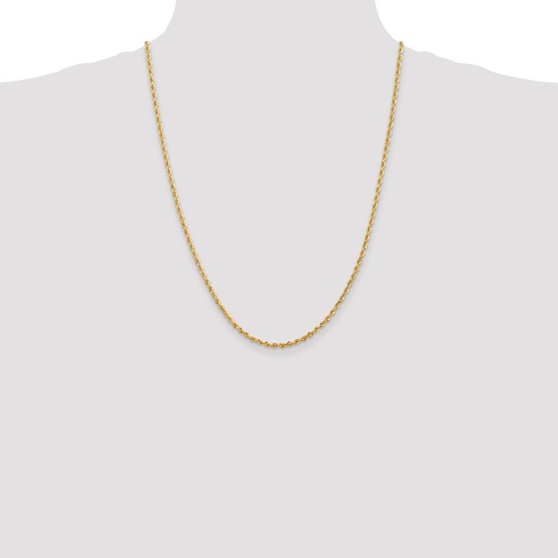 14K 26 Inch 2.75mm Diamond-cut Quadruple Rope Lobster Clasp Chain