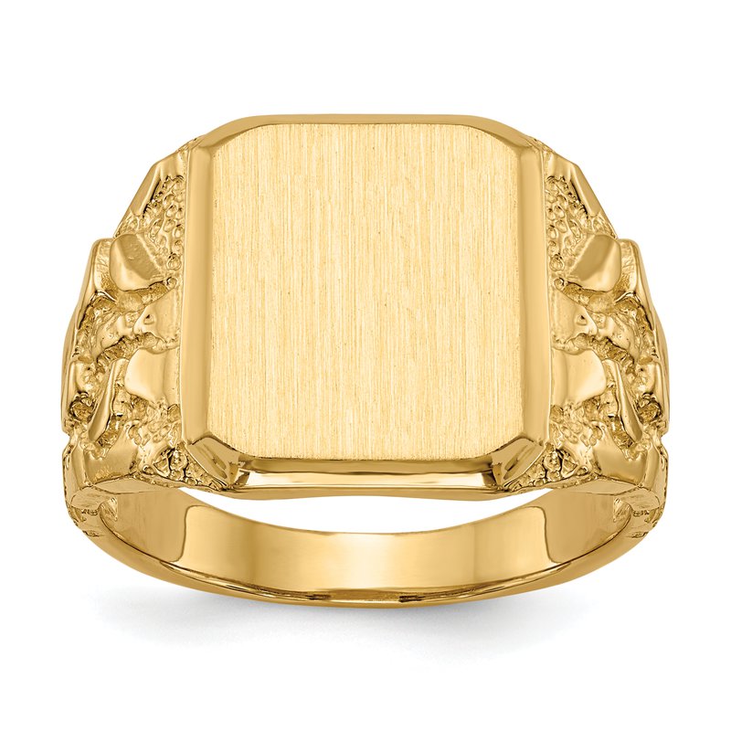 14k 13.0 x 14.0mm Open Back Mens Signet Ring