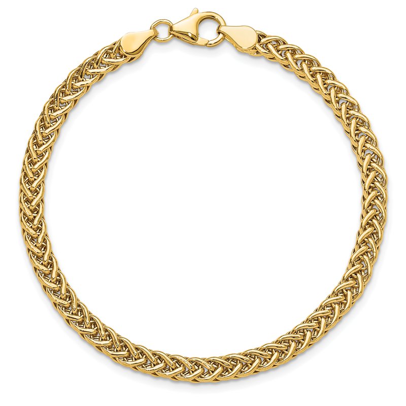 14k Polished 4.3mm Fancy Braided Link 17 inch Necklace