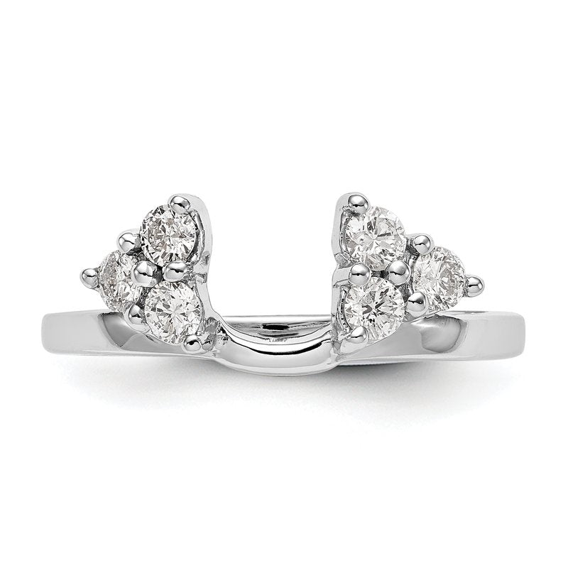 14K White Gold 3/8 carat Lab Grown Diamond VS+ F+ Complete Ring Wrap