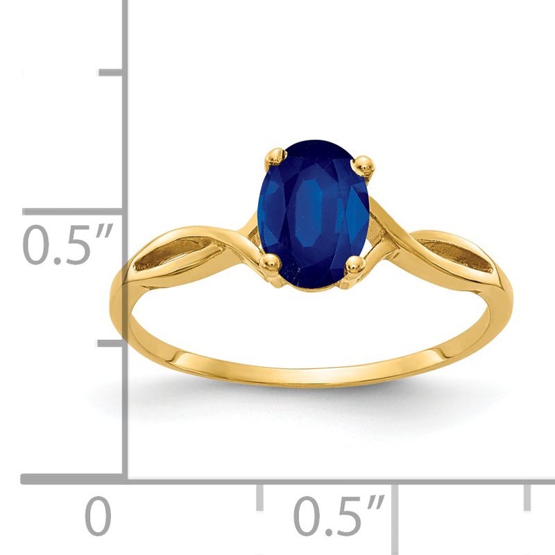 14k 7x5mm Oval Sapphire ring