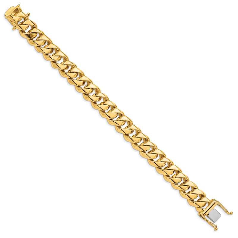 14K 20 inch 14mm Hand Polished Fancy Traditional Link with Box Catch Clasp Chain