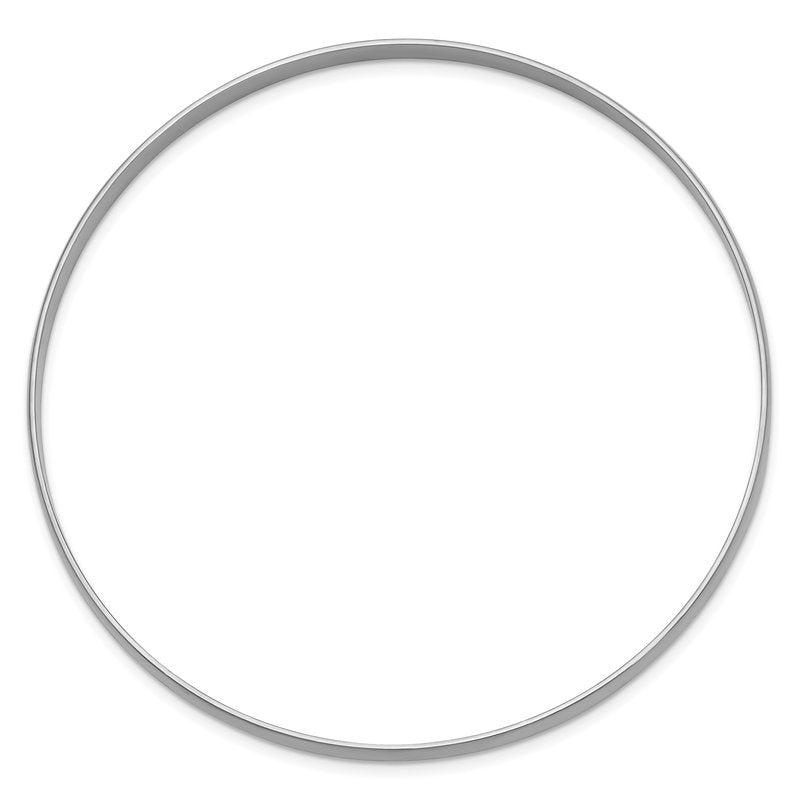 14k White Gold 4mm Solid Polished Half-Round Slip-On Round Bangle Bracelet