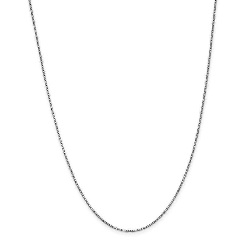 14K White Gold 14 inch 1mm Box with Lobster Clasp Chain