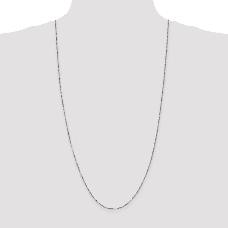 14K White Gold 14 inch 1mm Box with Lobster Clasp Chain