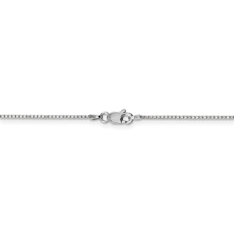 14K White Gold 14 inch 1mm Box with Lobster Clasp Chain