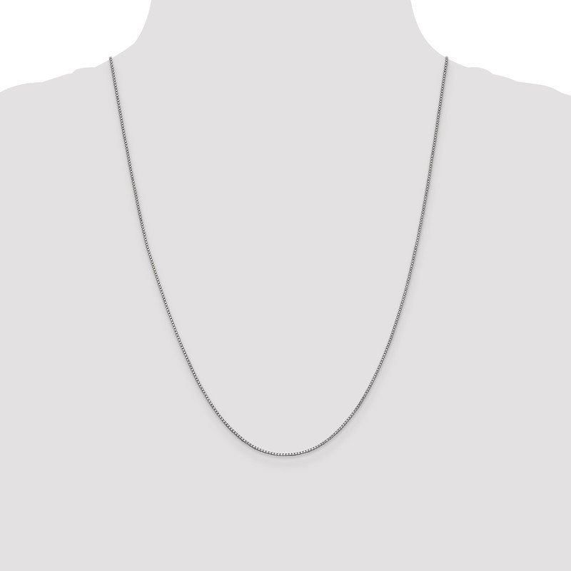 14K White Gold 14 inch 1mm Box with Lobster Clasp Chain