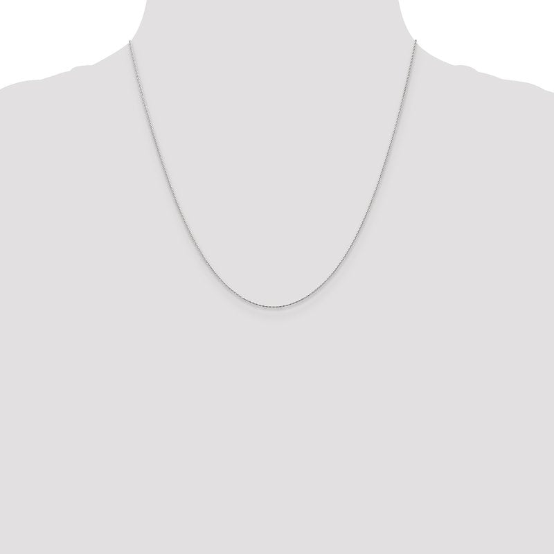 14K White Gold .8mm D/C Wheat Chain