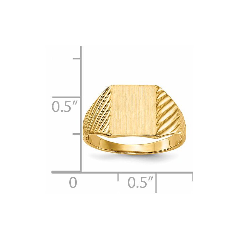 14k 8.0x9.5mm Open Back Signet Ring