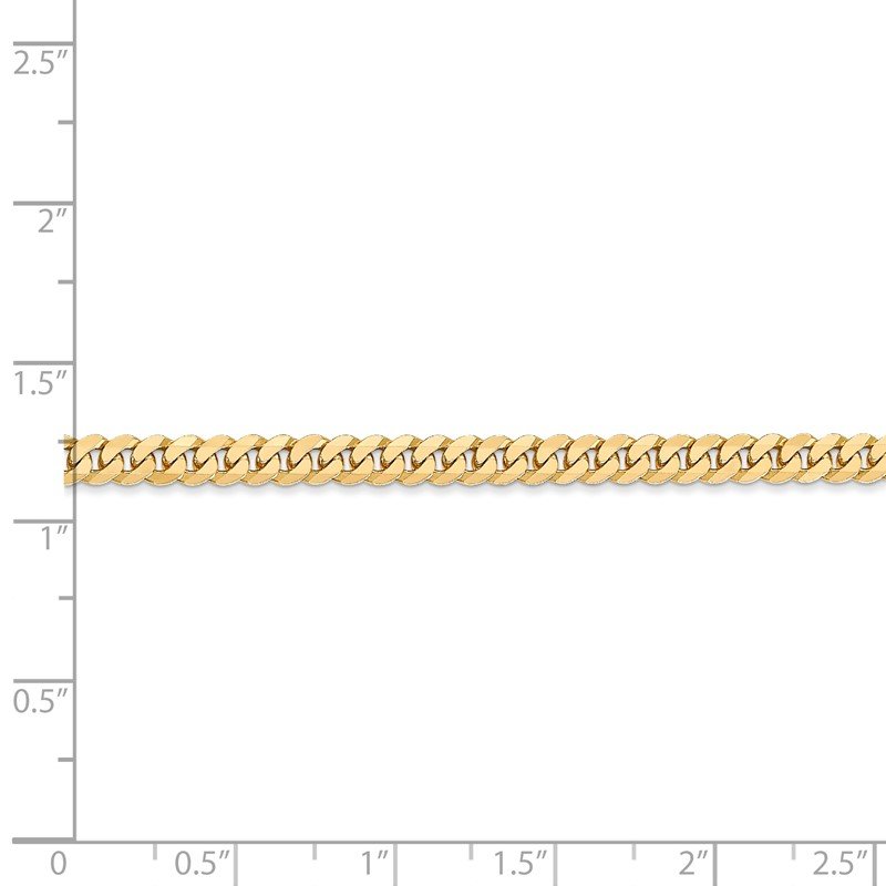 14K 26 inch 3.9mm Flat Beveled Curb with Lobster Clasp Chain