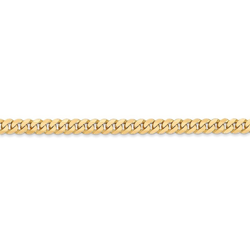 14K 26 inch 3.9mm Flat Beveled Curb with Lobster Clasp Chain
