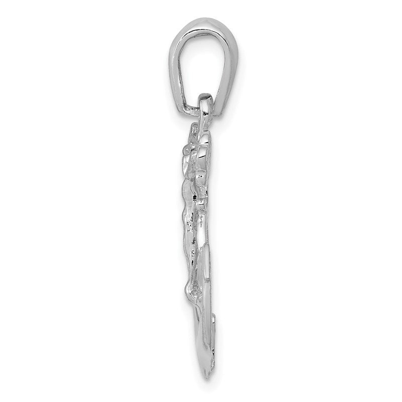 14k White Gold Mariners Crucifix Pendant