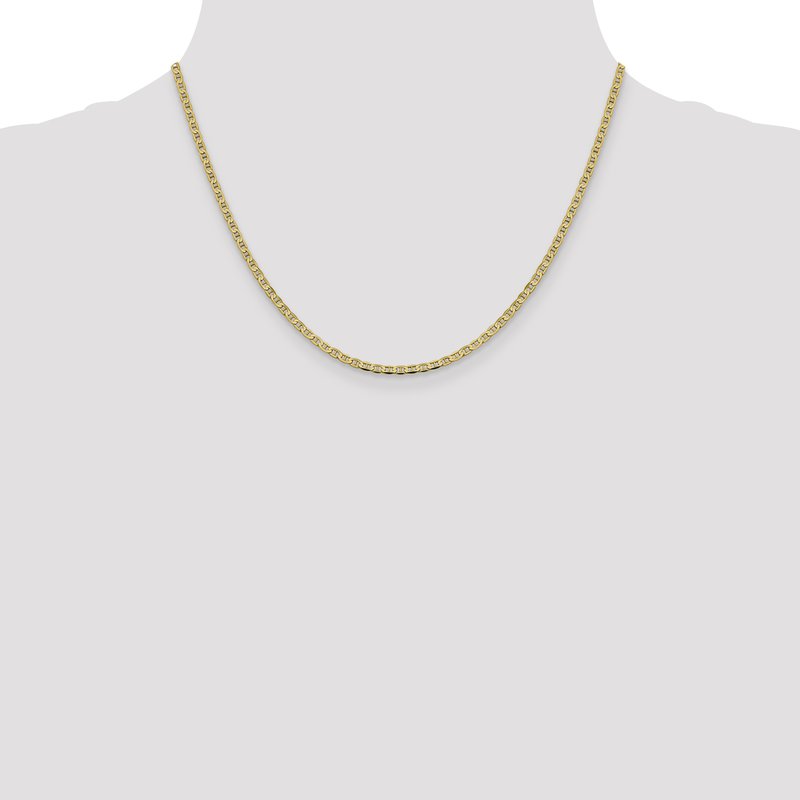 10K 2.4mm Flat Anchor Chain Anklet