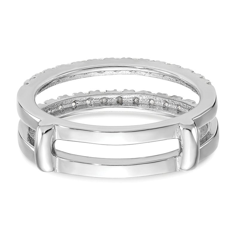 14K White Gold 1/2 carat Lab Grown Diamond VS+ F+ Complete Ring Guard