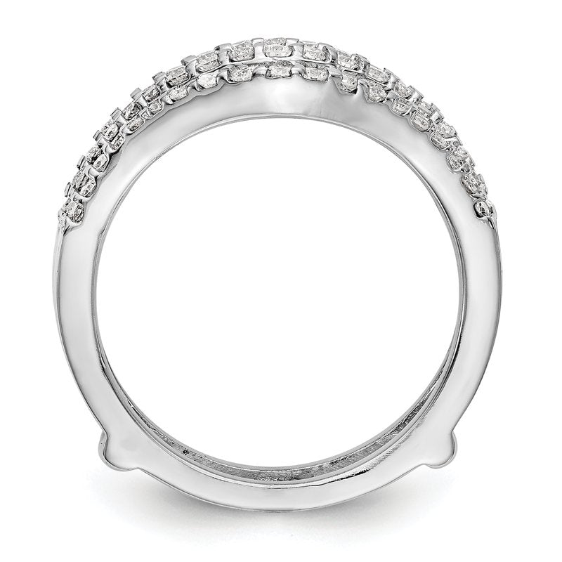 14K White Gold 5/8 carat Lab Grown Diamond VS+ F+ Complete Ring Guard