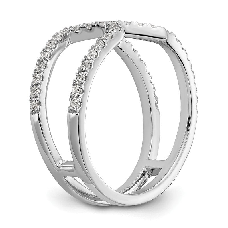 14K White Gold 1/2 carat Lab Grown Diamond VS+ F+ Complete Geometric Ring