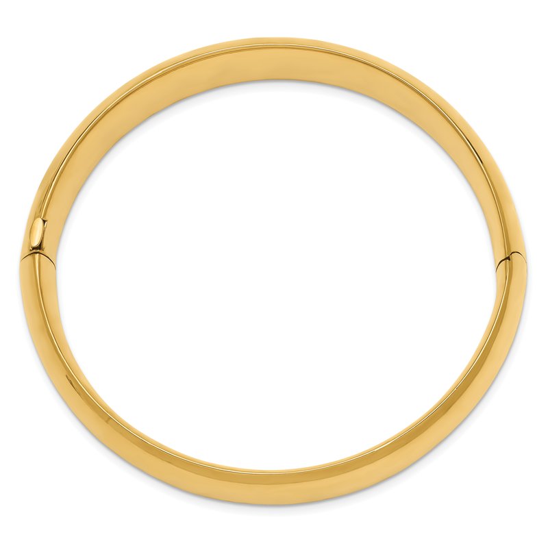 14k 9/16 High Polished 14.5mm Hinged Oval Bangle Bracelet