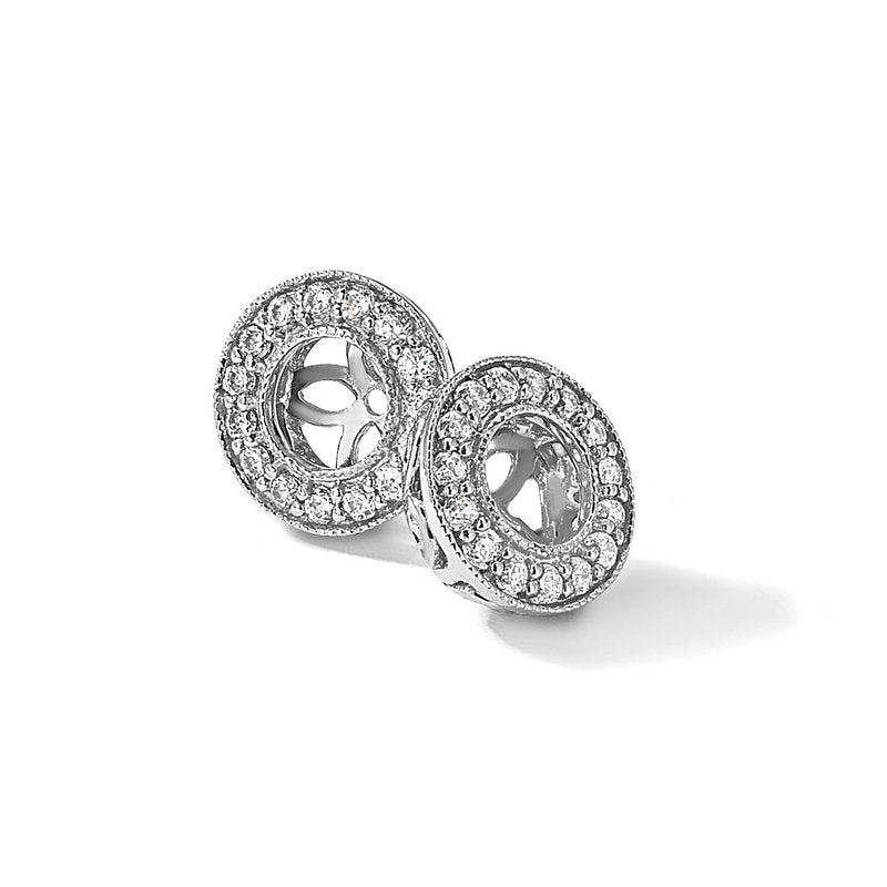 14K White Gold 1/3 carat Lab Grown Diamond VS+ F+ for 5.5-6mm Studs Complete Earring Jackets