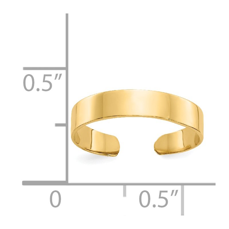 14K Adjustable Polished Band Toe Ring