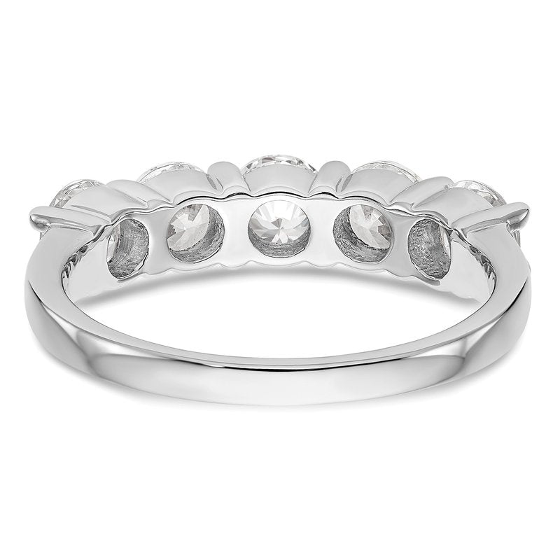 14K White Gold 1/3 carat Lab Grown Diamond VS+ F+ Complete Round Five Stone Ring