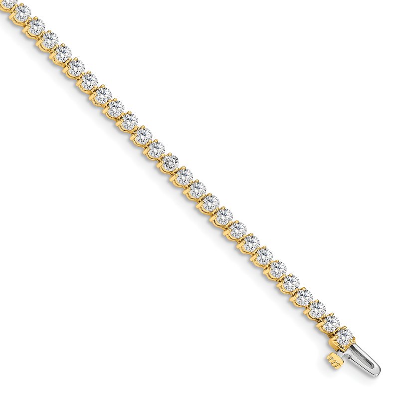 14k Complete 2.4 carat Round VS Diamond 3-prong 7 inch Tennis Bracelet