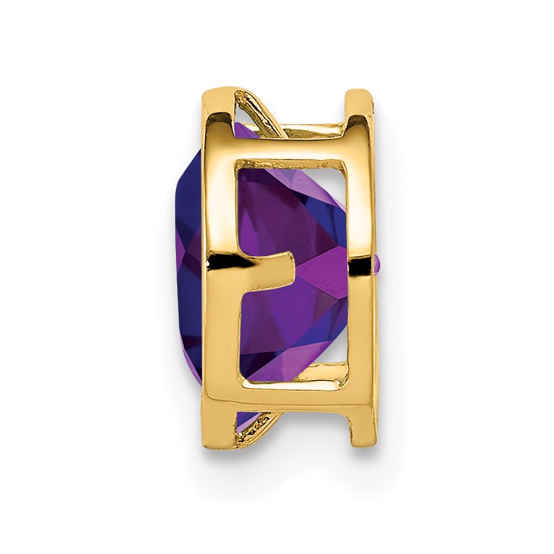 14k 7mm Round Amethyst Bezel Chain Slide